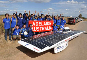 Global Green Challenge」ソーラーカーレース、東海大学ソーラーカーが見事に3000kmを走破しトップでゴールイン！