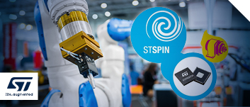 Robotic arms with ST logo and STPSIN logo